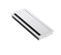 NIRNHYRUR Cache-Trou de Bureau Passe-câbles rectangulaire en Alliage d'aluminium for Table d'ordinateur, avec Brosse, for Rangement de câbles, Couvercle de Sortie, boîtier de Surface (Blanc)(White)