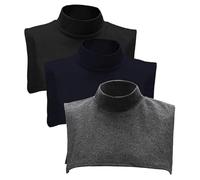 NIRNHYRUR Collier 3 pièces col roulé Dickey Colliers détachables Ensemble Demi-Haut Faux Chemisier col for Femmes Hommes décontracté(C)