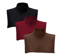 NIRNHYRUR Collier 3 pièces col roulé Dickey Colliers détachables Ensemble Demi-Haut Faux Chemisier col for Femmes Hommes décontracté(B)
