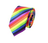 NIRNHYRUR Cravates pour Hommes Cravate Fine for Homme, Motif écossais rayé, Arc-en-Ciel, Longueur 145 cm, Largeur 5 cm, idéale for Les soirées, Les Pubs, Les Costumes et Les Chemises.(White)