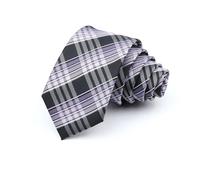 NIRNHYRUR Cravates pour Hommes Cravates décontractées de 6 cm for Hommes, Cravate Fine, Mode, en Polyester, à Carreaux, à Rayures, for Affaires, Chemise Fine, Accessoires, Cadeau(Light Purple)