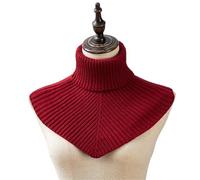 NIRNHYRUR Écharpe à col roulé en Coton tricoté for Femmes, 3 pièces, écharpe Coupe-Vent détachable for l'hiver(04)