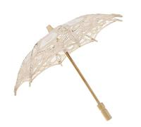 NIRNHYRUR Parasol en Dentelle de Mariage Blanc Vintage, Mini Parapluie brodé en Dentelle de Coton, Fleur de mariée for Filles, Bricolage Artisanal(Color 4)