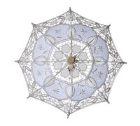NIRNHYRUR Parasol en Dentelle de Mariage, Parapluie brodé en Dentelle Blanche, Accessoires de Photographie, Accessoires de Mariage(Beige-43cm)