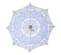 NIRNHYRUR Parasol en Dentelle de Mariage, Parapluie brodé en Dentelle Blanche, Accessoires de Photographie, Accessoires de Mariage(White-43cm)
