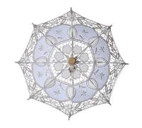 NIRNHYRUR Parasol en Dentelle de Mariage, Parapluie en Coton brodé, Blanc et Beige, for la décoration(Color 2)