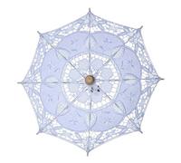 NIRNHYRUR Parasol en Dentelle de Mariage, Parapluie en Dentelle for mariée, Robe de Princesse Blanche, Accessoires de Photographie féminins(01-Diameter 29CM)