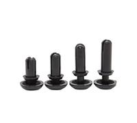 NIRNHYRUR Rivets 100 pièces 2/2,7/3,1/3,6/4,1/5,1/6,1 mm Nylon Plastique Type R Rivet Écrou Boucle Clip Attache(Black,R6080)