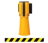 NIRNHYRUR Ruban de barrière à cône de barrière rétractable, Ceinture rétractable de Tailles 2/3/5/10 M, bielle de Route de véhicule for la Circulation, avec Rebond Automatique(3M(9.8FT))