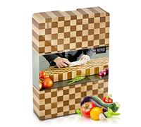 NIRO Planche à découper de cuisine professionnelle XXL en bois 100 % pará naturel Rubberwood, épaisseur 6 cm, dimensions 60 x 40 x 6 cm, non toxique, bois massif de qualité, plateau de service, design