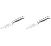 Nirosta 41836 Couteau de cuisine, Couteau de découpe, Couteau à légumes, Lame de 8,5cm, Argenté, Acier inoxydable, 20x2cm (Lot de 2)