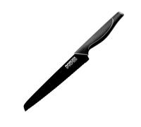 Nirosta 43437 Couteau à pain, Couteau à découper, Lame de 21cm, noir, Acier inoxydable, 35,5x4cm