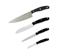 Nirosta 9919750 Couteau Santoku, Couteau office, Couteau à légumes, Couteau de cuisine, Acier Inoxydable, Noir, 20, 22, 26 et 31 cm