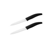Nirosta 9920850 Lot de 2 couteaux de cuisine en céramique, Couteau à découper, Lame de 12,5cm, Blanc, Noir, Céramique, Plastique, 24,5x3cm