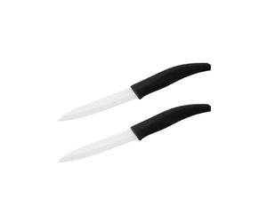 Nirosta 9920850 Lot de 2 couteaux de cuisine en céramique, Couteau à découper, Lame de 12,5cm, Blanc, Noir, Céramique, Plastique, 24,5x3cm