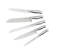 Nirosta 9980850 Ensemble de 5 couteaux de cuisine professionnels, couteau santoku, couteau à pain, couteau de chef, Acier inoxydable, Longueur de 24 cm à 33,5 cm