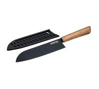 Nirosta Couteau Santoku 31 cm Sans PFAS Manche Bois FSC | Coupe nette sans effort, Lame inox 18 cm, Manche bois, Format 31 cm, Pour légumes poissons viandes, Antiadhesif