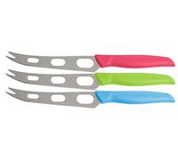 Nirosta Fackelmann 43202 Couteau à fromage tropical en plastique/acier inoxydable, 24 cm, en corail/vert/bleu