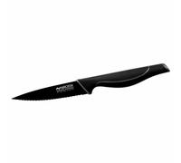 Nirosta Küchenmesser Wave gezahnt, Edelstahl, Kunststoff, Schwarz, 23 cm, 43733