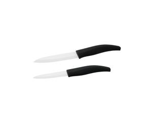 Nirosta Lot de 2 couteaux de cuisine en céramique 12,5 et 18 cm | Coupe nette sans effort, Lot de 2 couteaux, Lames céramique 12 5 et 18 cm, Compatible lave vaisselle, Plastique