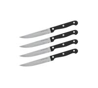 Nirosta – Lot de 4 couteaux à steak Mega – Lame inox, manche POM ergonomique, 21 cm, noir