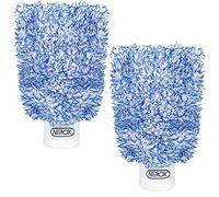 Nirox Lot de 2 gants de lavage de voiture en microfibre bleu - Gant de nettoyage doux pour la surface - Gant de polissage pour voiture, moto, etc. - Gant de nettoyage absorbant - Gant de toilette doux