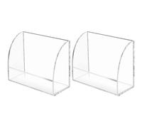 Nirqavol Lot de 2 porte-cartes en acrylique transparent, boîte de rangement, présentoir pour bureau et salle de classe, pour cartes de visite et brochures, 5,9 x 4,3 x 2,4 in