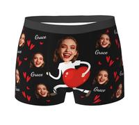 Nirusetty Boxer personnalisé avec visage avec image amusante pour Noël, anniversaire, homme, petit ami, mari, père, Steal My Heart, XS