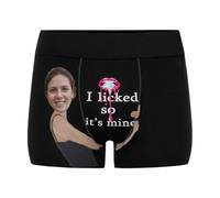 Nirusetty Boxer personnalisé pour homme avec visage photo amusant, sous-vêtements personnalisés pour homme, I Licked It, So It's Mine 2, XXL
