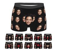 Nirusetty Boxer personnalisé pour homme avec visage Sous-vêtements personnalisés pour petit ami, mari, Saint-Valentin, anniversaire, XS-3XL, Visage de votre femme 1, M