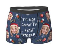 Nirusetty Boxer personnalisé pour homme, petit ami, père, mari, boxeur personnalisé pour anniversaire, Saint-Valentin pour lui, Il ne va pas se lécher, 3XL