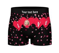 Nirusetty Boxer personnalisé pour petit ami, boxeurs personnalisés avec visage, choses pour obtenir votre petit ami mari, Cœur avec amour, L