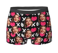 Nirusetty Boxers personnalisés pour homme avec photo de visage - Cadeaux personnalisés pour la Saint-Valentin, un anniversaire, un mariage, style 3, L