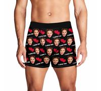 Nirusetty Boxers personnalisés pour homme avec photo de visage - Cadeaux personnalisés pour la Saint-Valentin, un anniversaire, un mariage, style 10, S