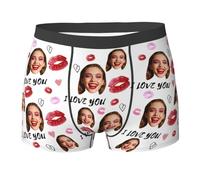 Nirusetty Boxers personnalisés pour homme avec photo de visage - Cadeaux personnalisés pour la Saint-Valentin, un anniversaire, un mariage, style 1, 3XL