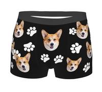 Nirusetty Sous-vêtements personnalisés pour hommes, boxers personnalisés, sous-vêtements personnalisés pour hommes, cadeaux d'anniversaire pour lui, Amour des animaux, M