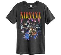 Nirvana Amplified Collection - Unplugged in New York Homme T-Shirt Charbon L 100% Coton régulier, Bleu foncé, Large