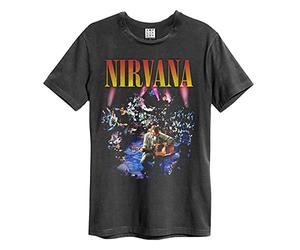 Nirvana Amplified Collection - Unplugged in New York Men's T-Shirt Charcoal Band Merch Bands