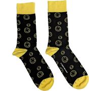 Nirvana Chaussettes Outline Happy Faces (UK Taille 7-11) Officiel