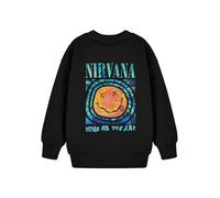 Nirvana Col Rond en Polaire pour Enfants | T-Shirt Graphique Noir Classique à Manches Longues avec Logo de Bande | Thème Musical, venez comme Vous êtes | Haut de Marchandise de Bande