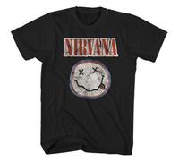Nirvana - T-Shirt # Xl Unisex Black # Distressed Logo