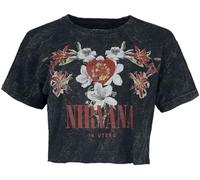 Nirvana Flowers Femme T-Shirt Manches Courtes Anthracite 100% Coton Regular/Coupe Standard