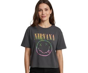 Nirvana Gris Rainbow Logo T-shirt court à manches courtes Femme