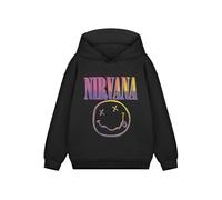 Nirvana Haut à Capuche à Manches Longues pour Enfants | Pull Noir à Logo de Groupe de Musique avec Texte Multicolore | Marchandise de Groupe Classique | Tee-Shirt Graphique Casual Wear