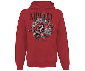Nirvana Heart Shaped Box Homme Sweat-Shirt à Capuche Rouge L