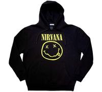 Nirvana Hoodie Yellow Happy Face Unisex Black M