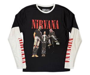 Nirvana In Utero Band Photo (Sleeve Print) Black & White XL T-shirt