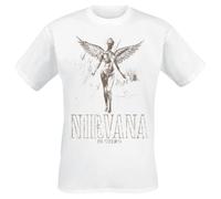 Nirvana in Utero Homme T-Shirt Manches Courtes Blanc M 100% Coton Regular/Coupe Standard