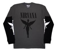 Nirvana In Utero Mono (Sleeve Print) Charcoal Grey & Black L T-shirt