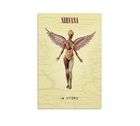 NIRVANA IN UTERO - Poster vintage sur toile unique pour décoration d'intérieur (50 x 75 cm)